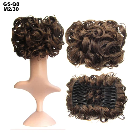 TOPREETY термостойкие синтетические волос большой гребень клип в вьющиеся волосы штук Chignon Updo Обложка парики булочка Q8 - Цвет: M2-30