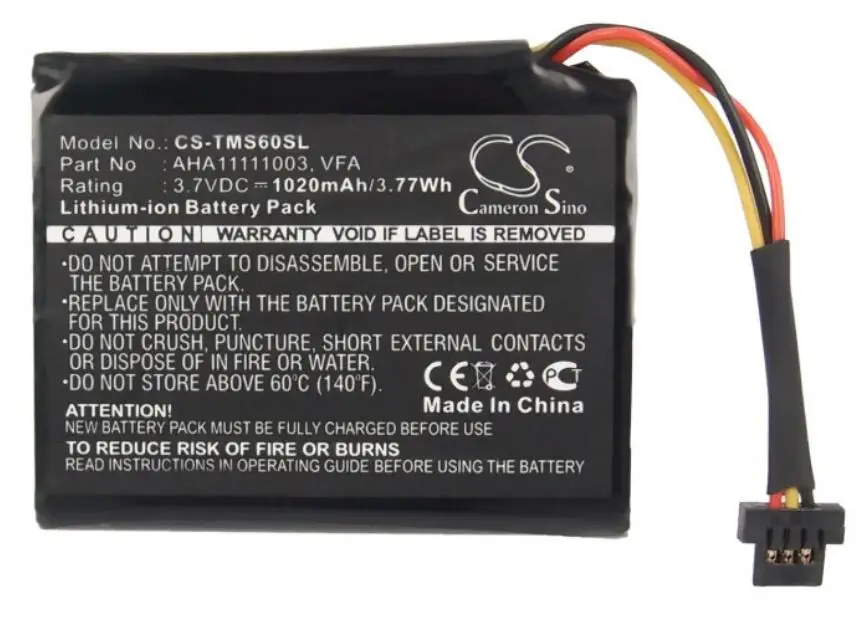Cameron Sino 1020mah battery for TOMTOM 4EN6.001.02 4EN62 4EN62. Start 60 EU M VIA 1605 AHA11111003 VFA batteries | Мобильные