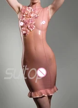 Sexy Latex Mini Dress in trasparent with back zip