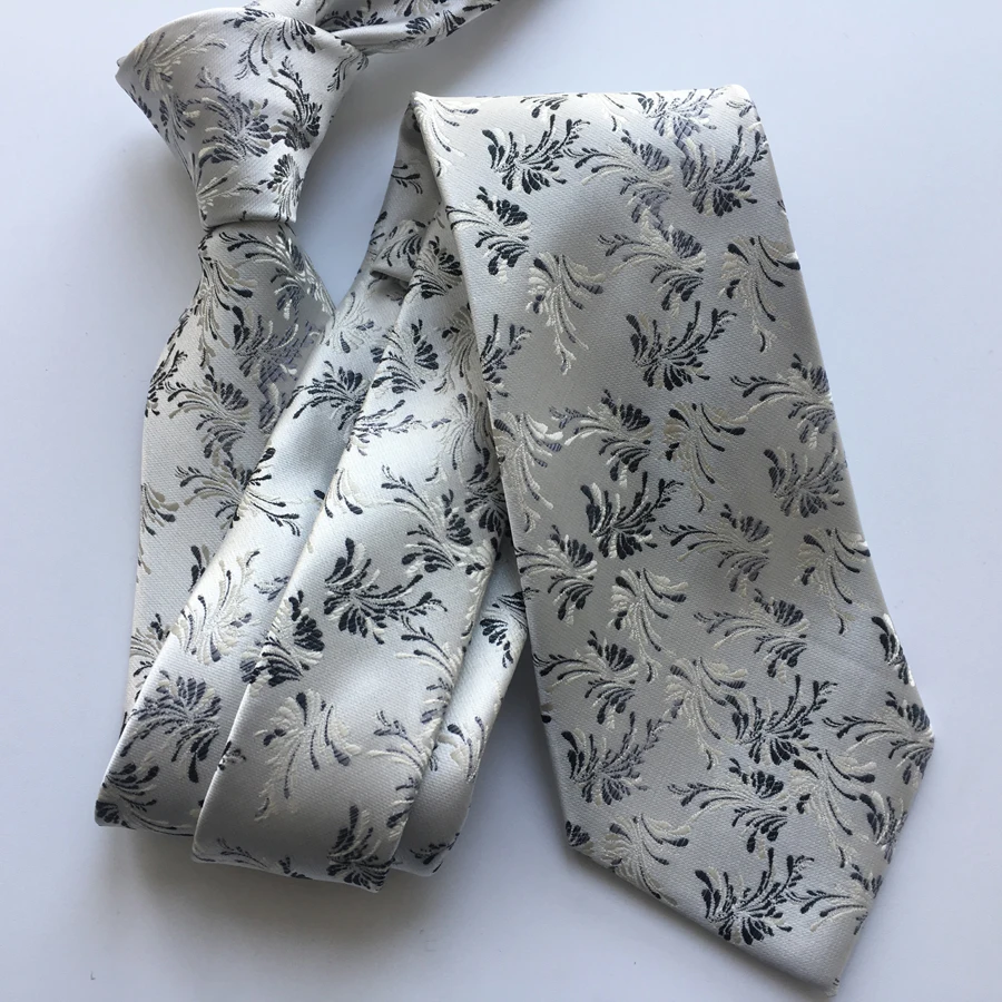Роскошный формальный галстук 8 см Классический Галстук Пейсли с вышитым цветочным узором