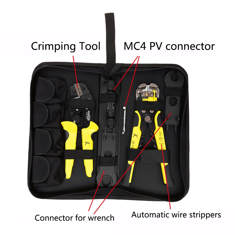 

JX-MC4 Solar Panel multitool Crimping Tools 2.5-6mm2 14-10AWG Wire Crimper Wire Connector Cut Kit Wire Stripper Crimping Pliers