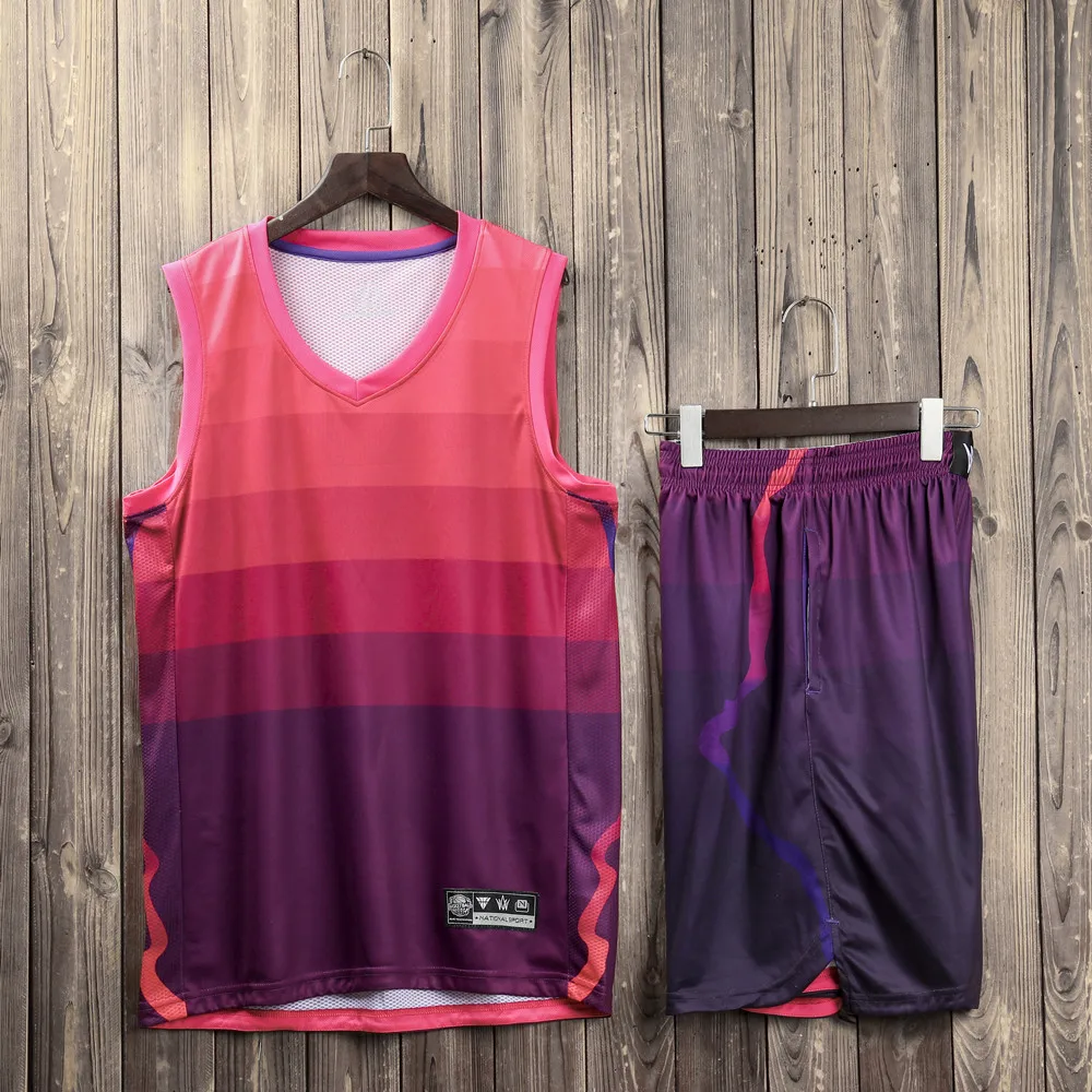 Наивысшего качества Мужской Женский Баскетбол Трикотажные наборы форменные футболки шорты спортивная одежда дышащий боковой карман настроить печать