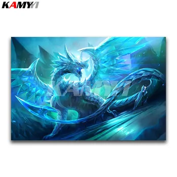 

DIY 3D Diamond painting Cartoon Full Square Diamond embroidery Cross stitch Snow Dragon Full Round Diamond mosaic crystal