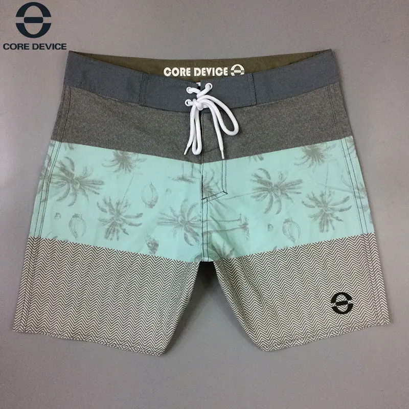 2019 Summer Floral Striped Shorts Waterproof Elastic Men Board Shorts Swimwear Men Beach Shorts Men Bermuda Short Boardshorts