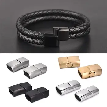 

2Sets Magnetic Clasps Stainless Steel Magnet Buckle Hooks Connector Cord for Leather Bracelets DIY Jewelry Making Findings