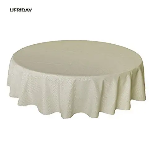 Combuy==>> UFRIDAY Round Tablecloth Modern Waffle Table Cloths Plaid Beige Waterproof Table