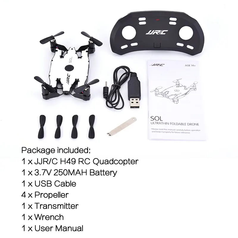 JJRC H49 2 4G 720P Wifi FPV HD камера ультратонкий складной Дрон с 3D флипс металл
