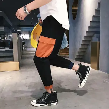 

Man Jogger Camouflage Side Big Pockets Loose Style Mens Sweatpants Fashion 2019 High Street Casual Pants Loose Hip Hop Pants