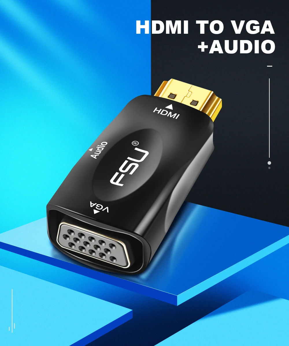 HDMI к VGA адаптер конвертер с аудио кабель мужчин и женщин 1080p для ПК/HDTV DVD