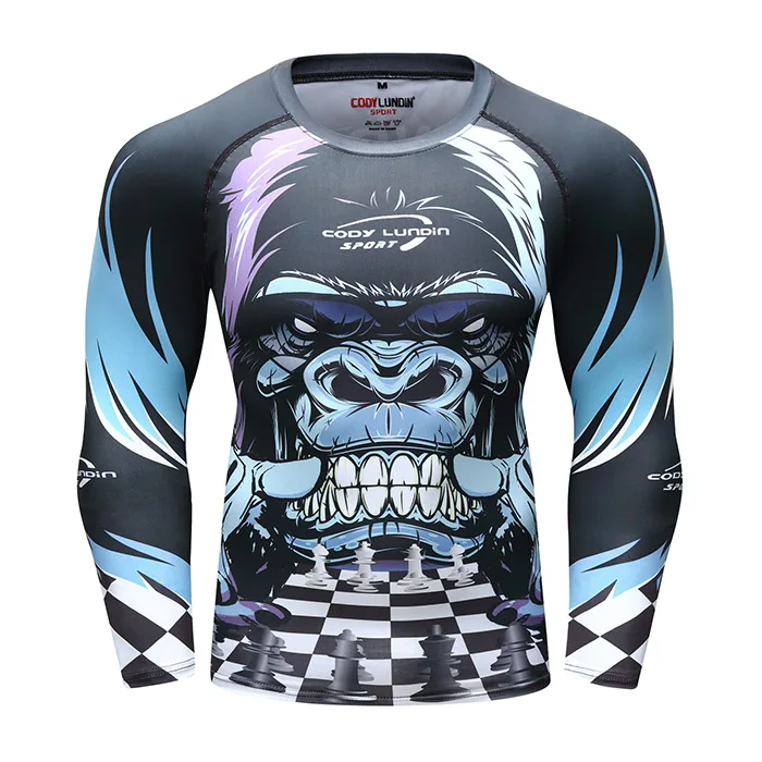 

2019 Newest MMA BJJ Jiu Jitsu Compression Shirt Man 3D Printed T shirts Men Comics Costume Long Sleeve Tops Male Fitness Cloth