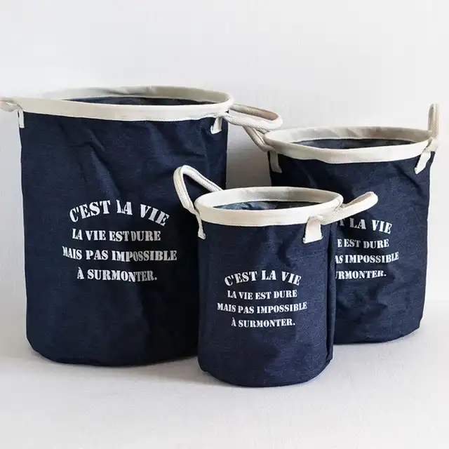 Online New Coffee Small Dots Cloth Laundry Hamper Clothes Placeholder New Coffee Small Dots Cloth Laundry Hamper Clothes Storage Baskets Home Barrel Bags Kids Toy