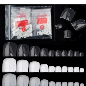

Toe False Nail False 500 Fake Nail Art Toe Painting Tips Manicure DIY Paste Accessory Glue Natural Clear Coloured Toenails Set