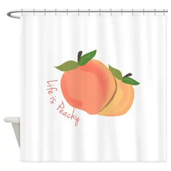

Life Is Peachy Decorative Fabric Shower Curtain