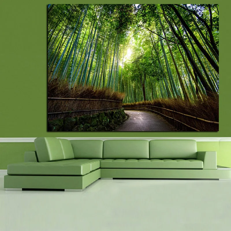 Big Size Modern Landscape Canvas Painting Kyoto Japan Bamboo Forest Mountain Paths HD Print Wall Art Living Room Cuadros Decor (4)