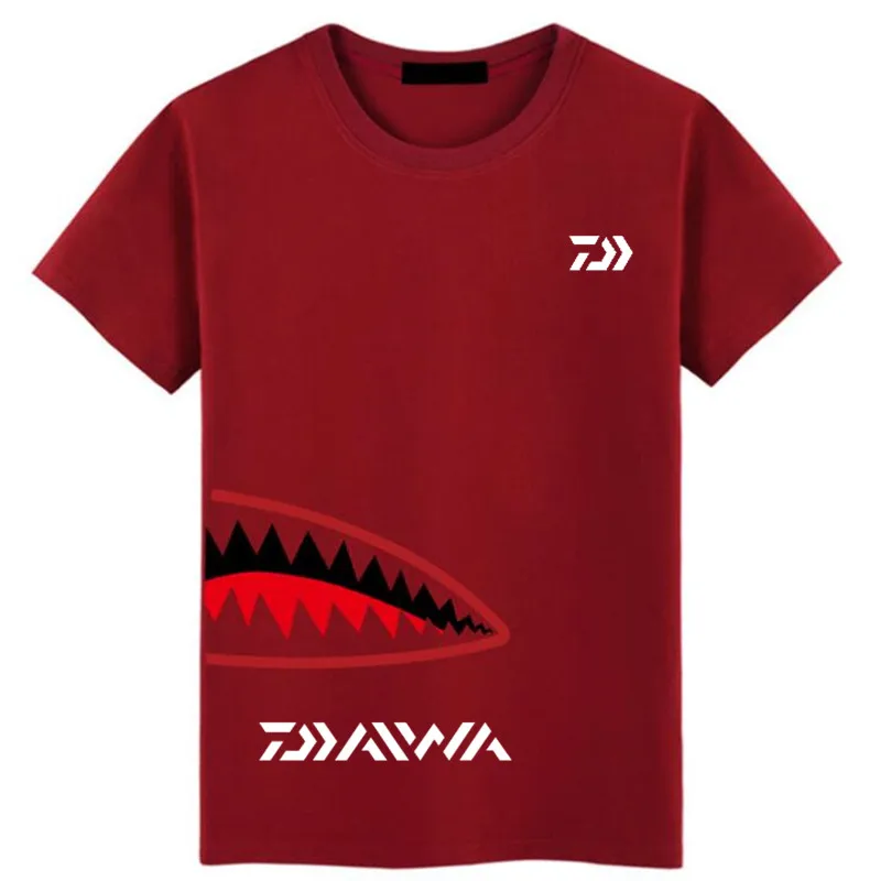 Refrigerado a Pesca ao ar T-shirt dos Homens de Secagem Confortável em Torno do Pescoço Roupas de Pesca Novidade Livre Rápida T-shirt Respirável Manga Curta Branco 3 Cheap Roupas de pesca
