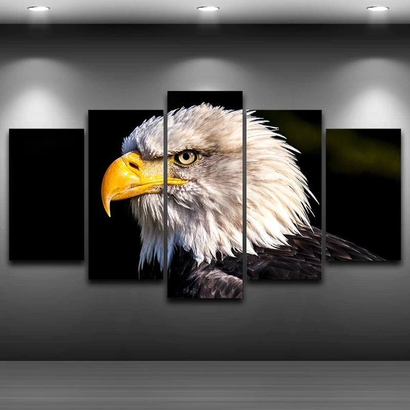 

Canvas Painting HD Printed Wall Art Photo Home Decor Living Room 5 Pieces Bald Eagle Animal Poster Modern Pictures Frame PENGDA