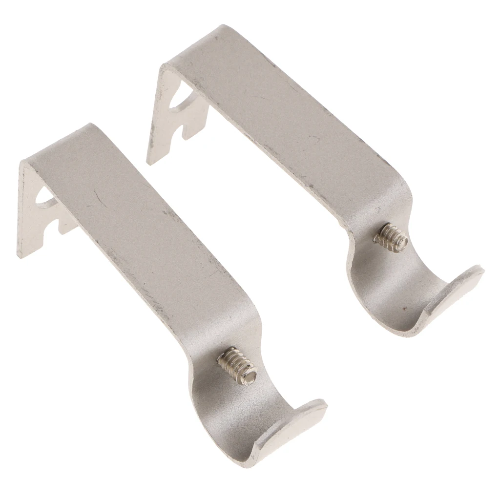 6 Silver Curtain Rod Bracket Holder for 15.8mm/0.62 inch Rod Heavy Duty Metal Sturdy & Durable