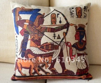 

Free Shipping! Printed Linen Cushion Cover 45CM X45CM Pillow Cover /pillows for sofa /Decorative cushion Egypt Style