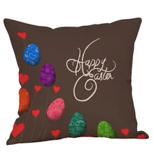 Gajjar Vintage feliz Pascua conejito tejido de lino para funda de almohada funda de cojín de sofá funda de cojín de decoración para hogar 40X40cm almohadas decorativas 10Mar6