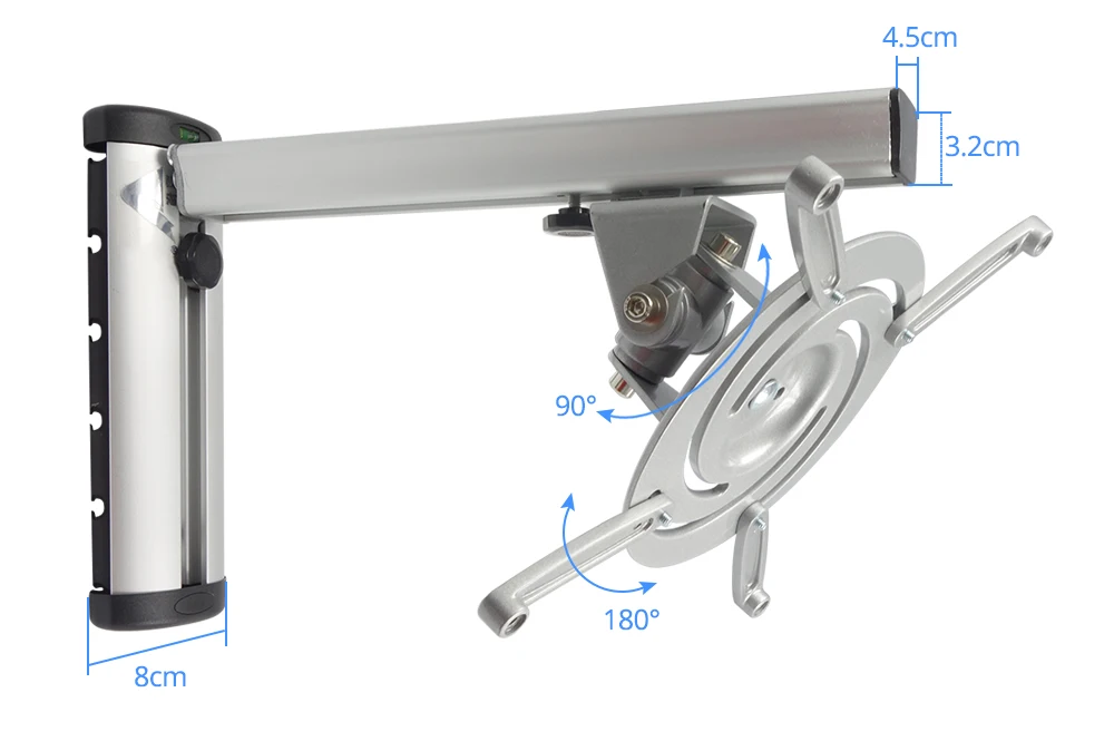 Настенное крепление для проектора ультра длинный алюминиевый сплав 360 градусов Универсальный Выдвижной Макс 632 мм держатель для проектора