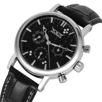 

Men's Luxury Automatic self-wind Mechanical Watches Special Diamond-encrusted Dial Stainless Steel Skeleton Premium Leather Band