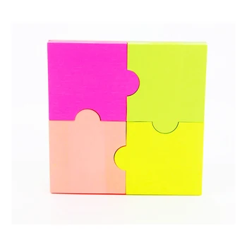 

4A Shapes Sticky Notes Puzzle 2 7/8 x 2 4/7 Inches Kawaii Memo Pad Neon Assorted Notepad Cute To Do List Self-Stick Note 4A 5020