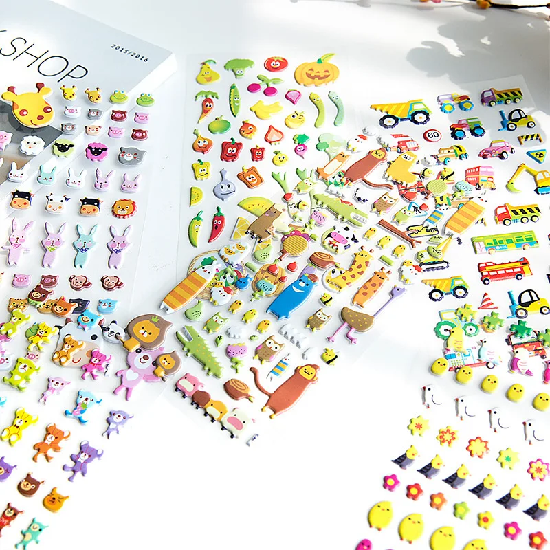 

DIY Cute Kawaii 3D Bubble Sponge Stickers Lovely Cartoon Bird Panda Sticky Paper For Photo Album Car Stickers Free Shipping
