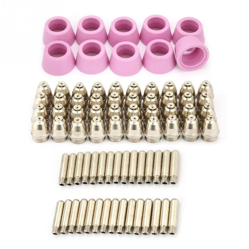 80pcs/set AG60 SG55 Plasma Cutter Cutting Torch Consumables Electrode Nozzles Cups Kit Hafnium wire