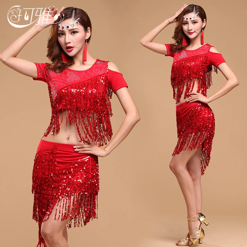 

Latin Dresses for Women Ballroom Swing Tango Jazz and Flamenco Fashion Tanzkleid Sequin Robe Danse Latine Femme Sexy Outfits