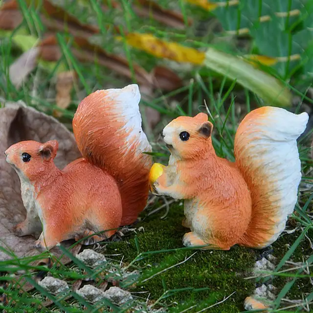 Kreatív Kertész Állati Aktív Figura Modell Mini Szimulált Mókus Állat Dísz Udvar Kerti Dekoráció - Image 5