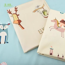 Chainho, саржевая хлопковая атласная ткань с принтом, девочка с лесом, для поделок, шитье, простыня для детей и малышей, подушка, материал для подушки