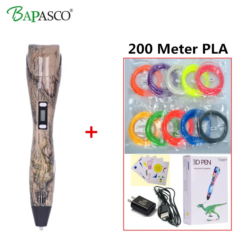 

3D Pen 3D Printer Pen With 100 Meters 20 Color PLA Filament Magic Pen Maker Arts LIX for Student Gift 3D Printing Drawing Pen