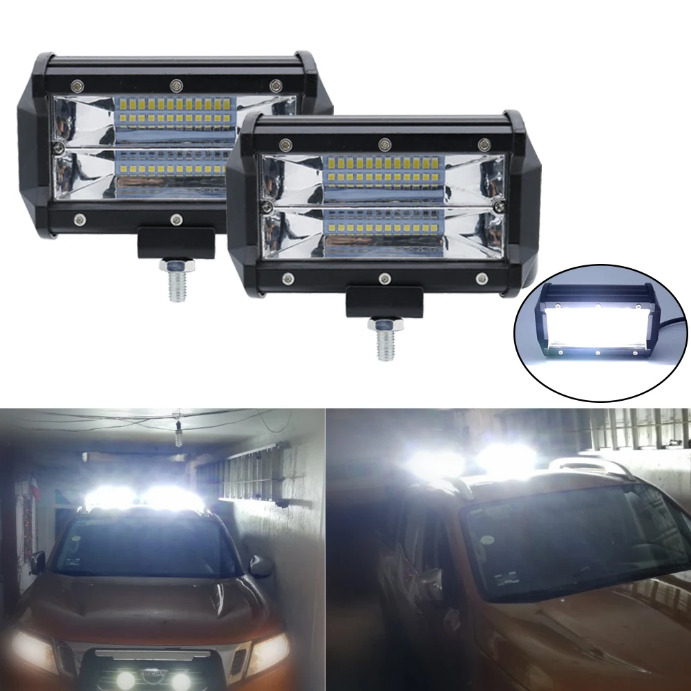 

2pcs 6 Inch 72W LED Work Light 12V-24V Spot offroad light For 4x4 off road Truck Tractor Motorcycle Driving Fog Lights