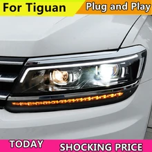 doxa Car Styling For VW Tiguan headlights 2017 For Tiguan head lamp led DRL Bi-Xenon Lens HID KIT headlight Dynamic turn signal цена doxa Car Styling For VW Tiguan headlights 2017 For Tiguan head lamp led DRL Bi-Xenon Lens HID KIT headlight Dynamic turn signal цены онлайн