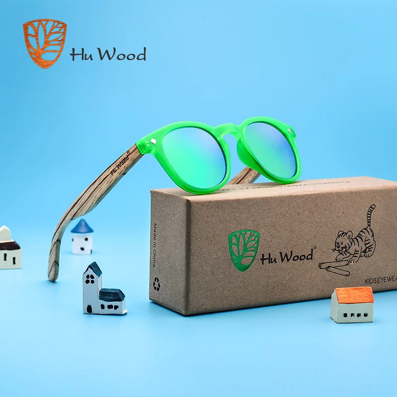 HU WOOD 2018 детские солнцезащитные очки деревянные для мальчиков и девочек UV400 с
