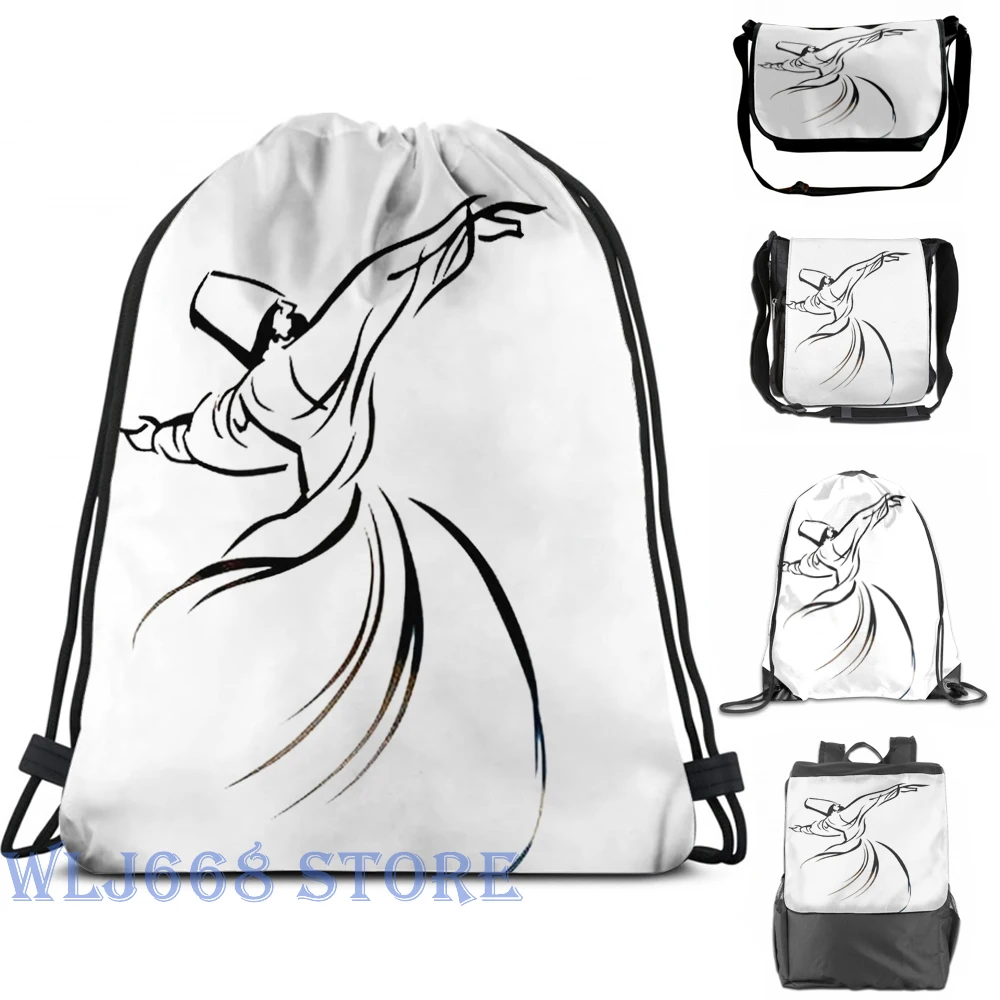 Забавные графические сумки с принтом через плечо женские Sufi медитация рюкзак на одно плечо путешествия для мужчин спортивная сумка