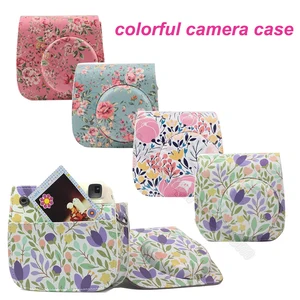 Image 1 - Fujifilm Instax Mini caméra étui coloré pour Fuji Instax Mini 9 8 appareil photo avec cuir PU Rose bleu Rose, vert forêt Rose 