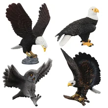 4 Kidns Simulation White-headed Eagle/Owl Animal Figure Collectible Toys Raptor Animal Action Figures Kids Plastic Cement Toys