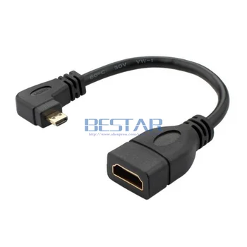 

90 degree Right & Left angled Micro HDMI Type D male to HDMI Female Extension Connector Cable 10cm V1.4 Adapter Converter