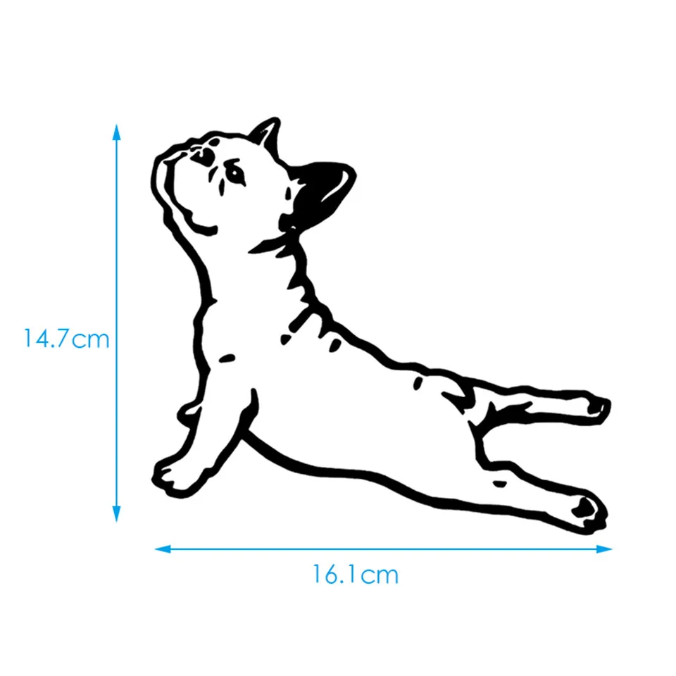 Bulldog France Animal Car Sticker Pet Dog Cartoon Car Styling Vinyl Fashion Creative Dog Motorcycle Car Stickers 16.1cm14 (6)
