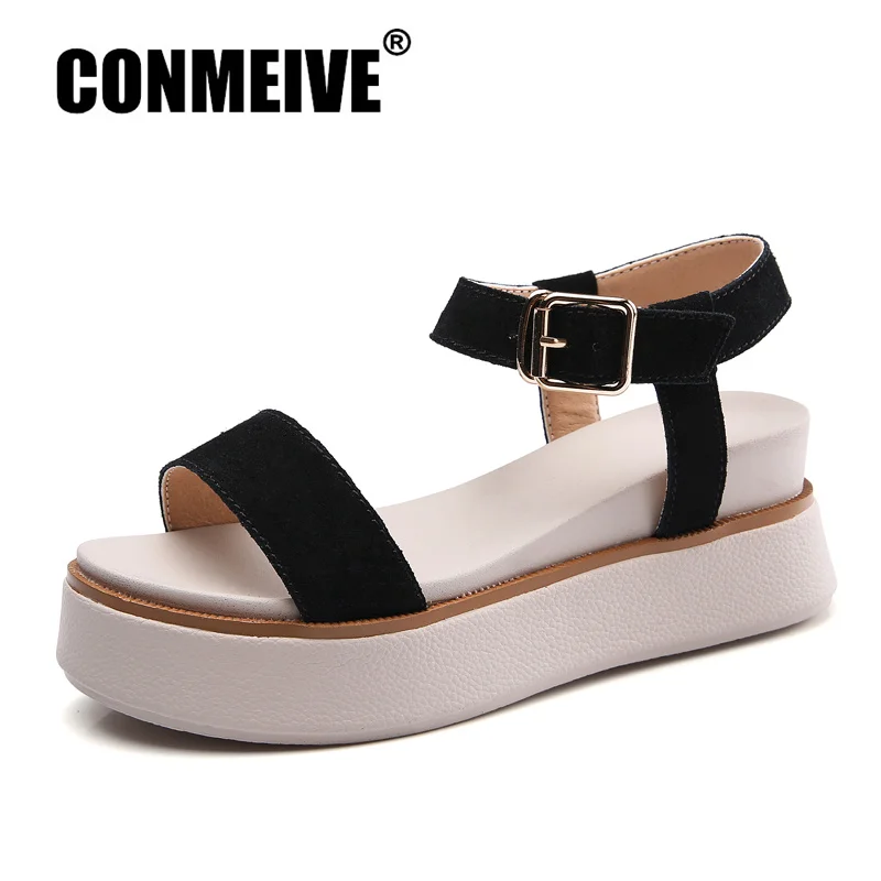 

Roman Style High Quality Ladies Sandals Fashion Buckle Light Platform Women's Shoes Summer New Suede Casual Sandals Size 35-40
