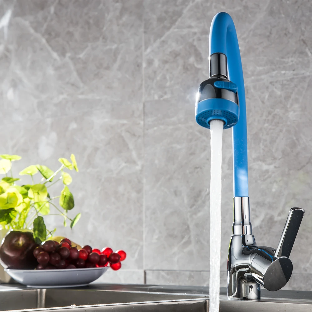 Business Style Silica Gel Nose Any Direction Rotating Kitchen Faucet Cold and Hot Water Mixer Torneira Cozinha Single Handle Tap4