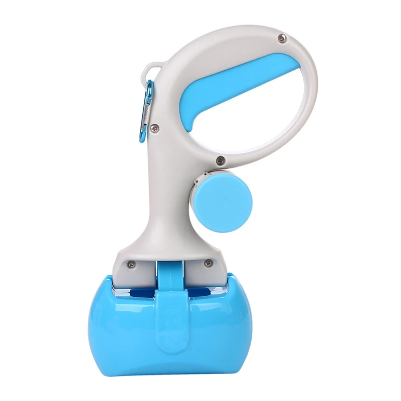 2 в 1 Pet Pooper Scooper+(1 лот = 20 шт.) набор пакетов для какашек для собак и кошек, инструменты для уличной очистки отходов, сумки для удаления какашек - Цвет: Blue