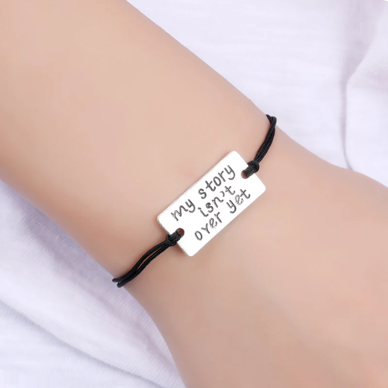 

My Story is not over yet Charms Adjustable Bracelets Karma Circle Red String Rope Women Men Fashion Handmade Jewelry Lucky Gift