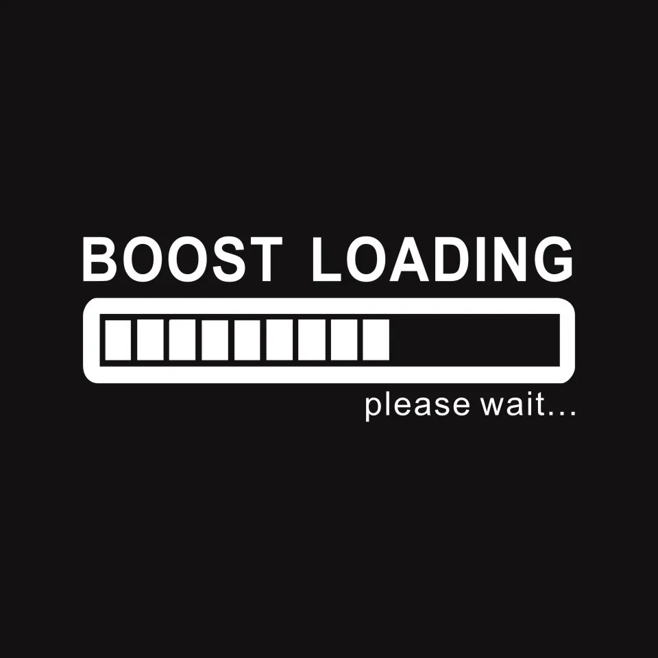 Creative Boost Loading Please Wait For Turbo Funny Car Stickers Car styling Black Silver Laser Motocycle Auto Stickers 14CM5CM (6)