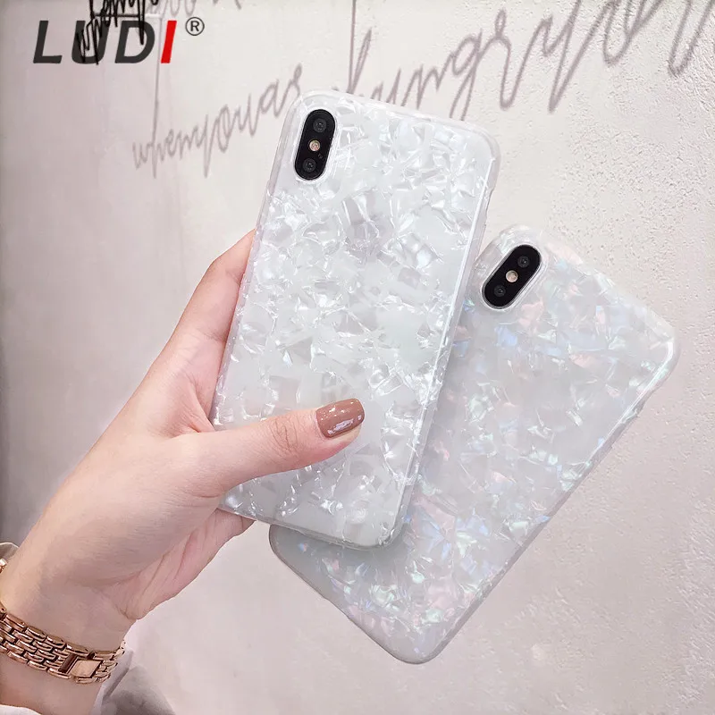 Милый полупрозрачный мраморный чехол LUDI для телефона iphone 11 pro max Xsmax XR XS X 7 8 6 6s Plus
