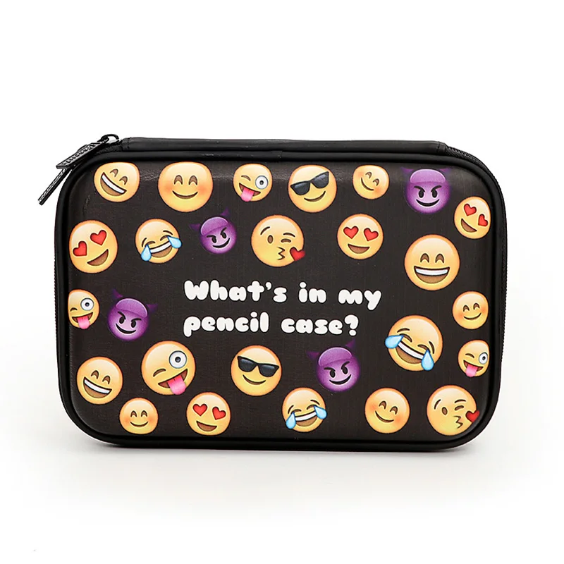 

Cute Kawaii Emoji School Pencil Case EVA Waterproof Penal Pencilcase foe Boys Girls Large Pen Bag Box Stationery Pouch Supplies