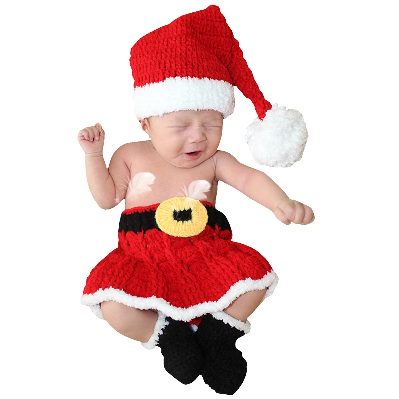 

Hot Sale Baby Boys Girls Special Crochet Knit Outfits Christmas Style Infant Photography Prop Costume