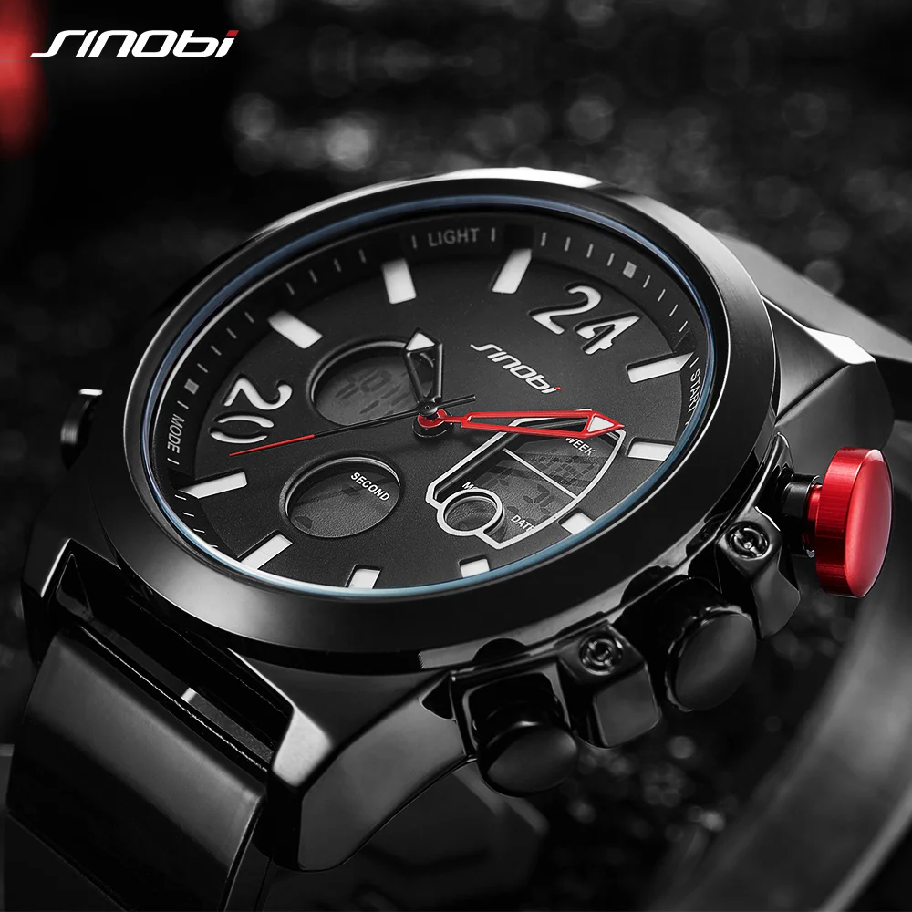 

SINOBI top luxury brand men's waterproof sports watch men's fashion military waterproof watch men's watch relogio masculino
