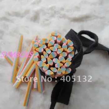 

m-36 Free Shipping 100pcs 5mm Ice Cream Polymer Clay Cane Fancy Nail Art Polymer Clay Cane